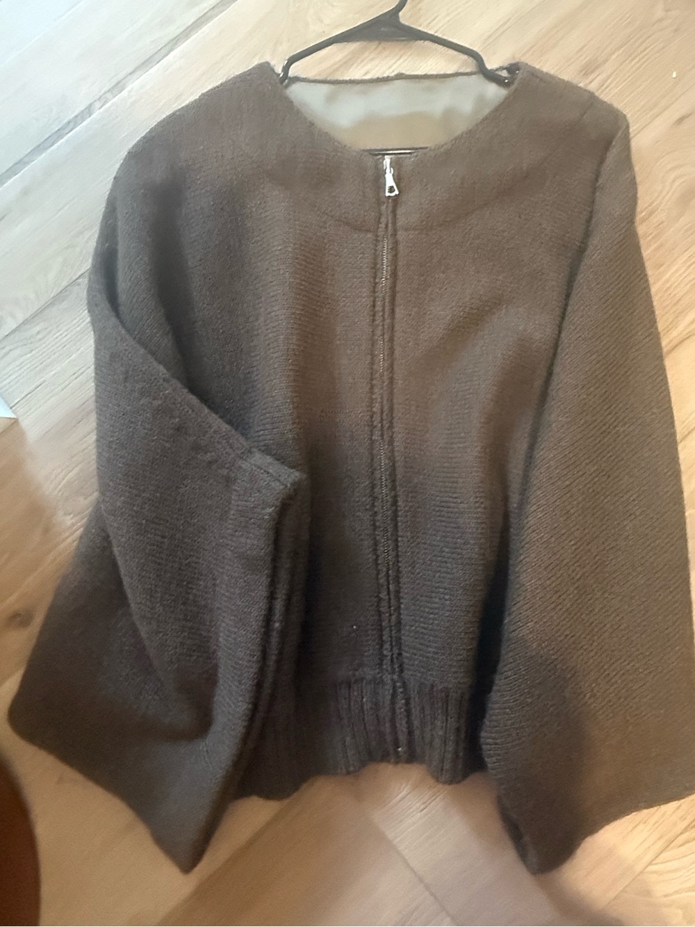 Dries Van Noten Brown Zip-Front Wool Blend Cardigan